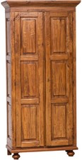 Armoire Country En Bois Massif De Tilleul Finition Noyer L100xPR50xH210 Cm. Mad