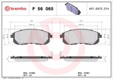 Jeu de plaquettes de frein avant BREMBO P 56 065 NISSAN JUKE 1.5 dCi