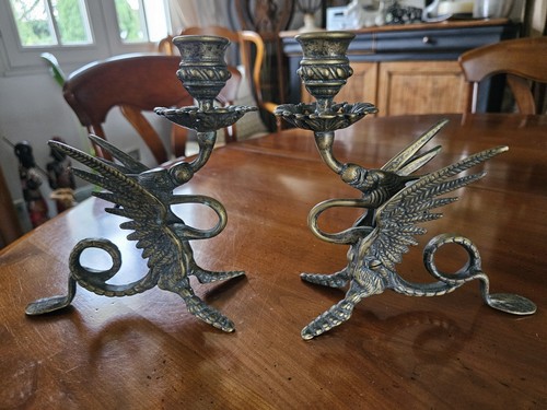 Paire bougeoirs dragons - paire, de