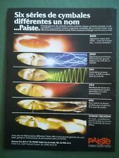 PUB ANCIENNE ADVERT CLIPPING années 80 - Cymbales Paiste