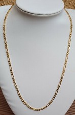 COLLIER CHAINE  MAILLE FIGARO PLAQUÉ OR JAUNE 10 MICRONS POINÇONNÉ # K18