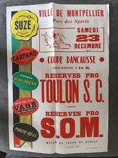 Affiche Match Originale Montpellier Sporting Toulon Saison 1961 1962 Football 