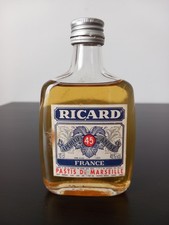 Ancienne Mignonnette Flash Ricard Pastis de Marseille / Bouteille en verre 