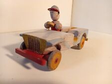 Monneret Jeep Willys Ford Hotchkiss en bois avec conducteur 1/18 Joujoulac