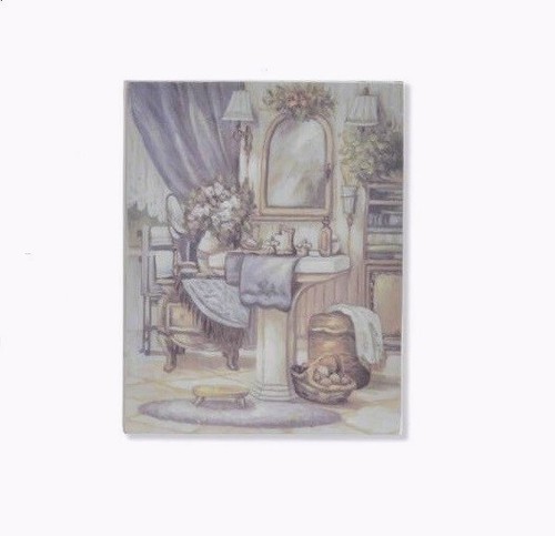 Cadre tableau bois - , lavabo