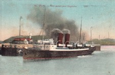 Carte postale ancienne PAS-DE-CALAIS CALAIS 70 la Malle bateau vapeur timbrée