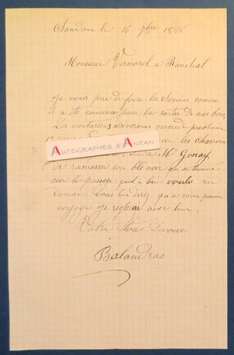 Chandon lettre 1888 - chandon,