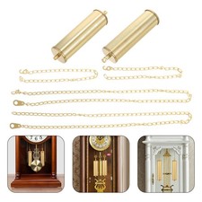 Lot de 2 poids d'horloge murale vintage en fer robuste, chaîne mécanisme