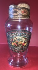 Ancien bocal en verre soufflé bonbons acidulés Felix Potin Paris XIXe