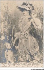 AS#BFP1-0601 - ILLUSTRATEUR - Femme tenant un chien - Dogue Allemand