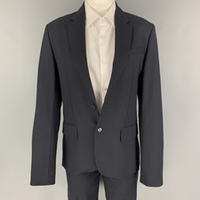 Costume En Laine Marine à