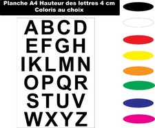 Planche de lettres