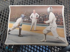 LOS ANGELES 1932 JEUX OLYMPIQUES Escrime Sabre Giulio Gaudini (Italie) Piller