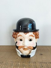 Pot à Tabac en Céramique signé FG Homme au Chapeau Breton & col blanc Art Déco