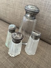 lot saupoudreuse à sucre ou salière en cristal et argent massif poinçon minerve