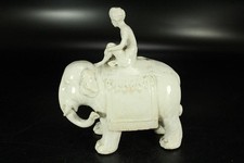 Figurine éléphant en porcelaine blanche sculpture décorative art traditionnel...