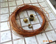 Fil de cuivre 1.5 mm, environ 30 mètres avec trois raccords laiton