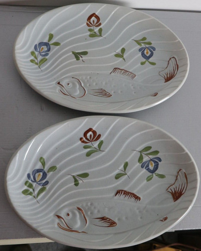 Plats ovales avec decor - plats,