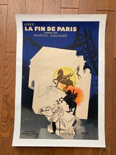 LA FIN DE PARIS Affiche PAUL COLIN 1932 roman MARCEL SAUVAGE Cassandre Cappiello