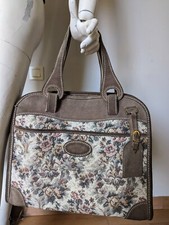Sac Week-end Vintage Tapisserie Et Daim French Luggage Company 