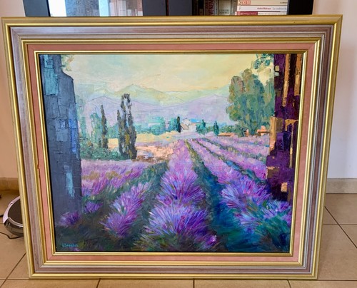 Tableau peinture lavandes - peinture, "lavandes"