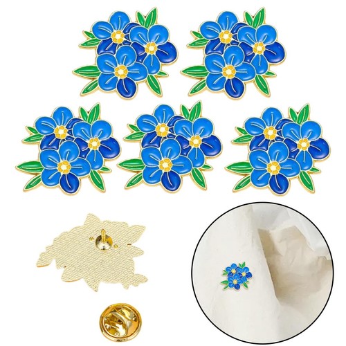 Lot broches fleur bleu - 5,