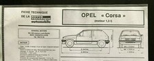 8)Fiche Technique R.T.A (RTA); OPEL "Corsa" (moteur 1.3 l)