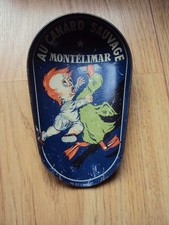 ANCIENNE PELLE A EPICERIE EN TOLE LITOGRAPHIEE AU CANARD SAUVAGE A MONTELIMAR