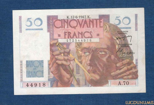 Francs verrier type 1946 - francs,