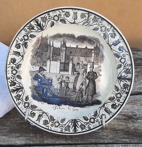 Gien assiette terre pipe - assiette,