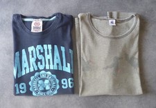LOT 2 T-shirts manches courtes garçon 16 ans PETIT BATEAU + MARSHALL -  TBE