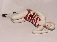 08C27 ANCIENNE FIGURINE PORCELAINE ALLEMANDE BAIGNEUSE ART DÉCO 1920 BORD DE MER