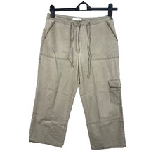 Jacqueline Riu pantacourt femme taille 40 kaki 100% coton pantalons ladies pants