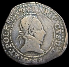 1/4 De Franc 1578 X Amiens Henri III Rarissime Et Magnifique Exemplaire