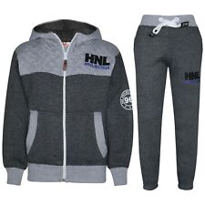 Ensemble De Jogging Pour Garçons Enfant Charbon Et Gris Veste Haut Bas 5-13 Ans
