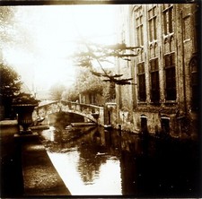 Pont et Rivière, Photo Stereo Vintage Plaque de Verre VR3L7n4