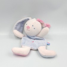 Doudou plat lapin rose bleu