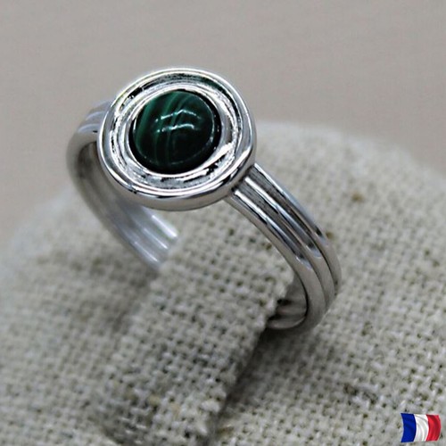 Bague malachite argent 925 - malachite,