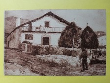 CPA 64  OSSÈS FERME BASQUE Moutons Berger d'Après une Peinture de Louis FLOUTIER