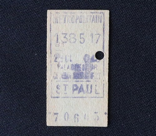 Ancien ticket paris - paris, métro