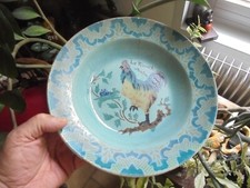 Jolie Ancienne Assiette Creuse Faïencerie de Gien au Coq Réveil Matin 