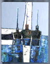 Bernard Folinais vers 1970 Voiliers au Port Franche Comté