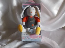 Doudou lapin blanc, gris et