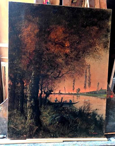 Superbe huile ancienne rené - superbe,
