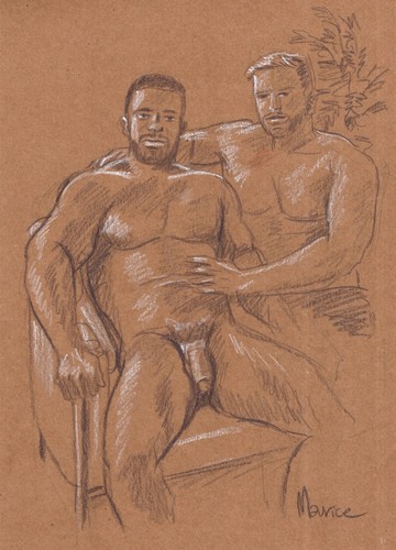 Nude dessin original homme - nu,