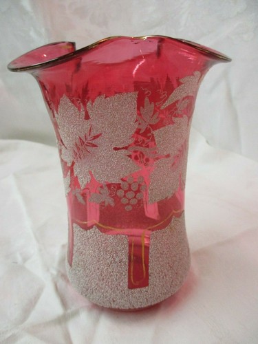 Vintage hand blown cranberry
