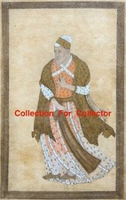 ANCIENNE PEINTURE ANTIQUE ISLAMIQUE MINIATURE ROI ART MOGHOL INDE MUGHAL  19TH C