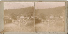 Photo stéréoscopique - Abreuvoir vache Val de cusance Doubs Rare - 1905