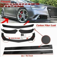 Carbone Spoiler Avant Lèvre Tasse + Bas de Caisse Pour AUDI A3 A4 A5 A6 A7 A8
