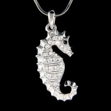 Neuf Hippocampe Avec Cristal Swarovski Mer Ocean Marine Plage Mariage Collier